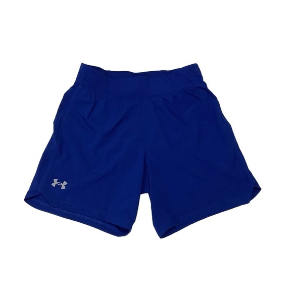 NWT Under Armour Speedpocket 7” Short Sz Medium Cobalt Blue - Picture 1 of 12